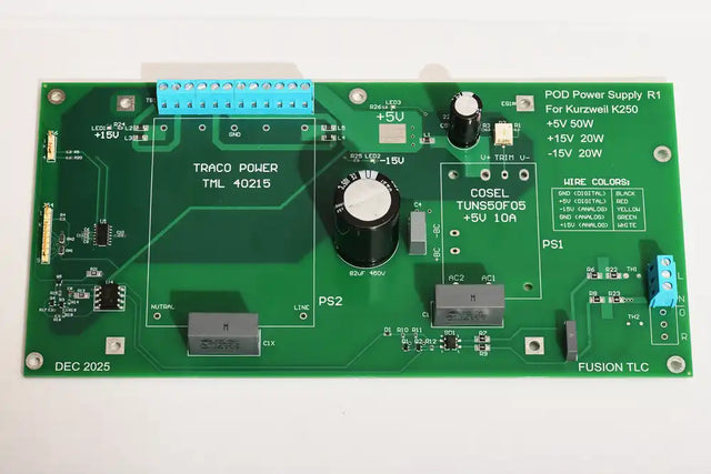 Kurzweil K250 Power Supply PC board - without power modules